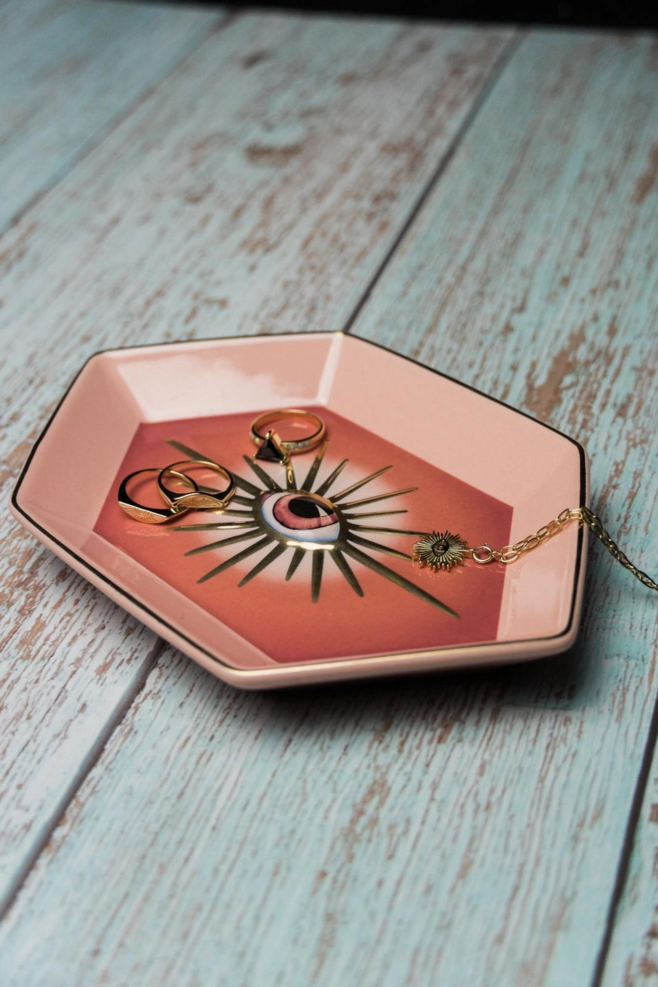 Evil Eye Trinket Dish Pink