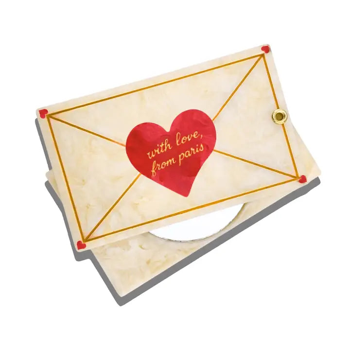 Hand-Painted Love Mail Compact Mirror | Eco-Friendly