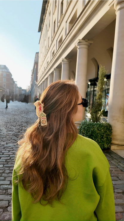 Hand-Painted Mahjong Claw Hair Clip | Eco-Friendly