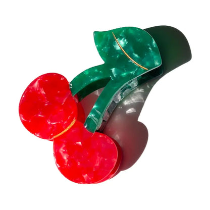 Hand-painted Cherry Fruit Claw Hair Clip | Eco-Friendly