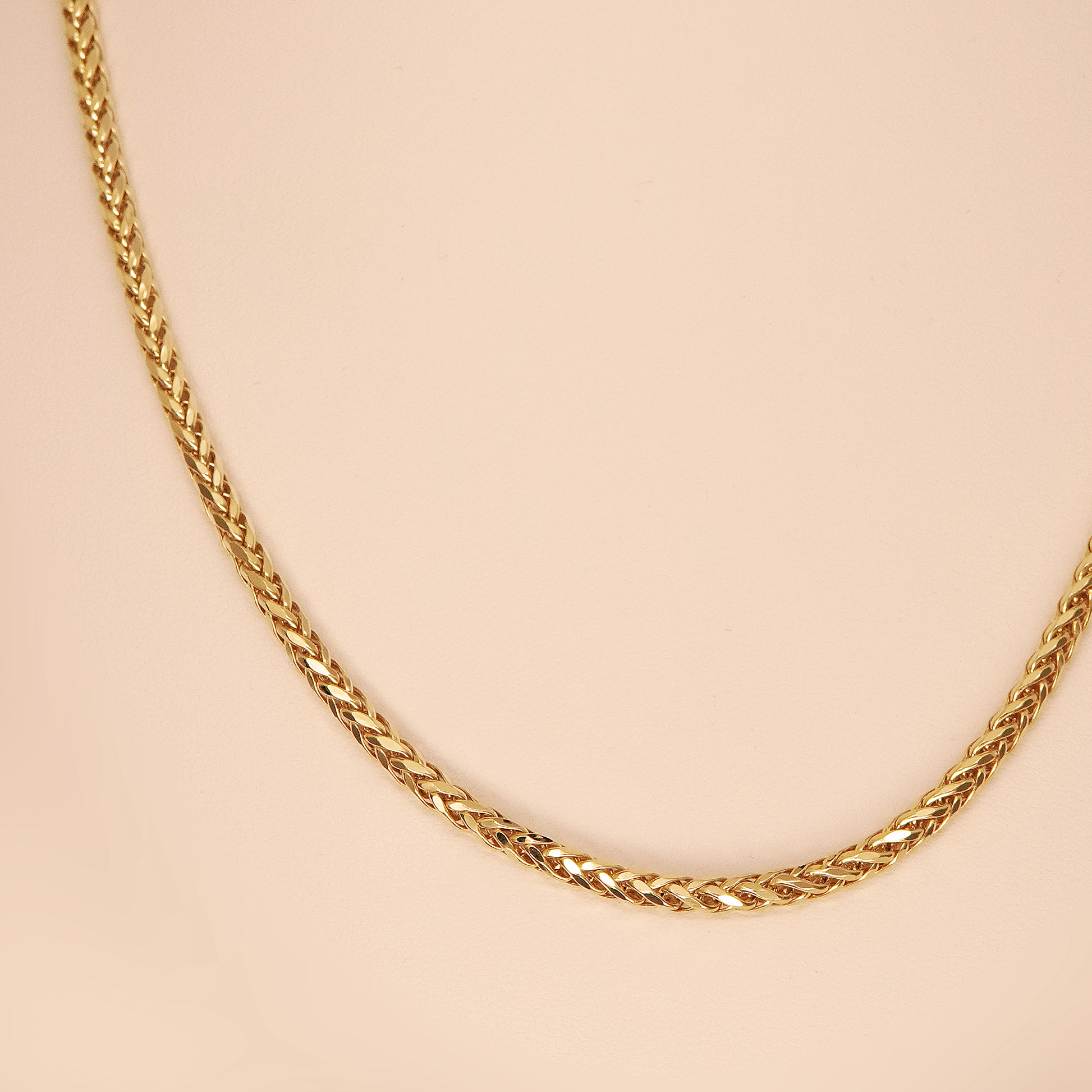 14K Yellow Gold Wheat Chain