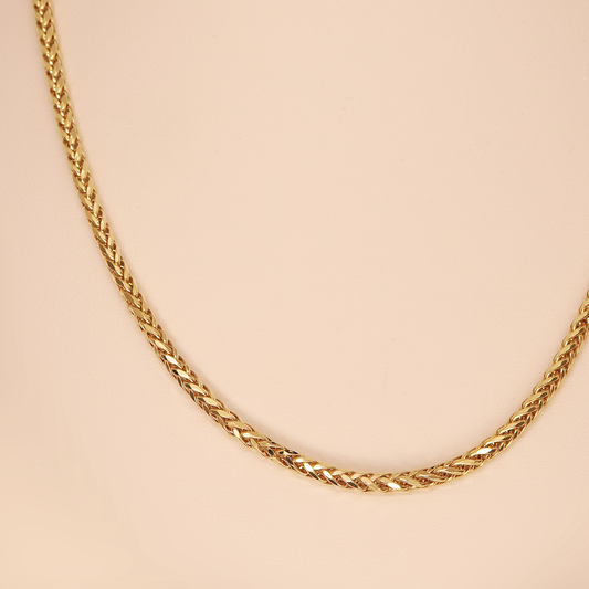 14K Yellow Gold Wheat Chain