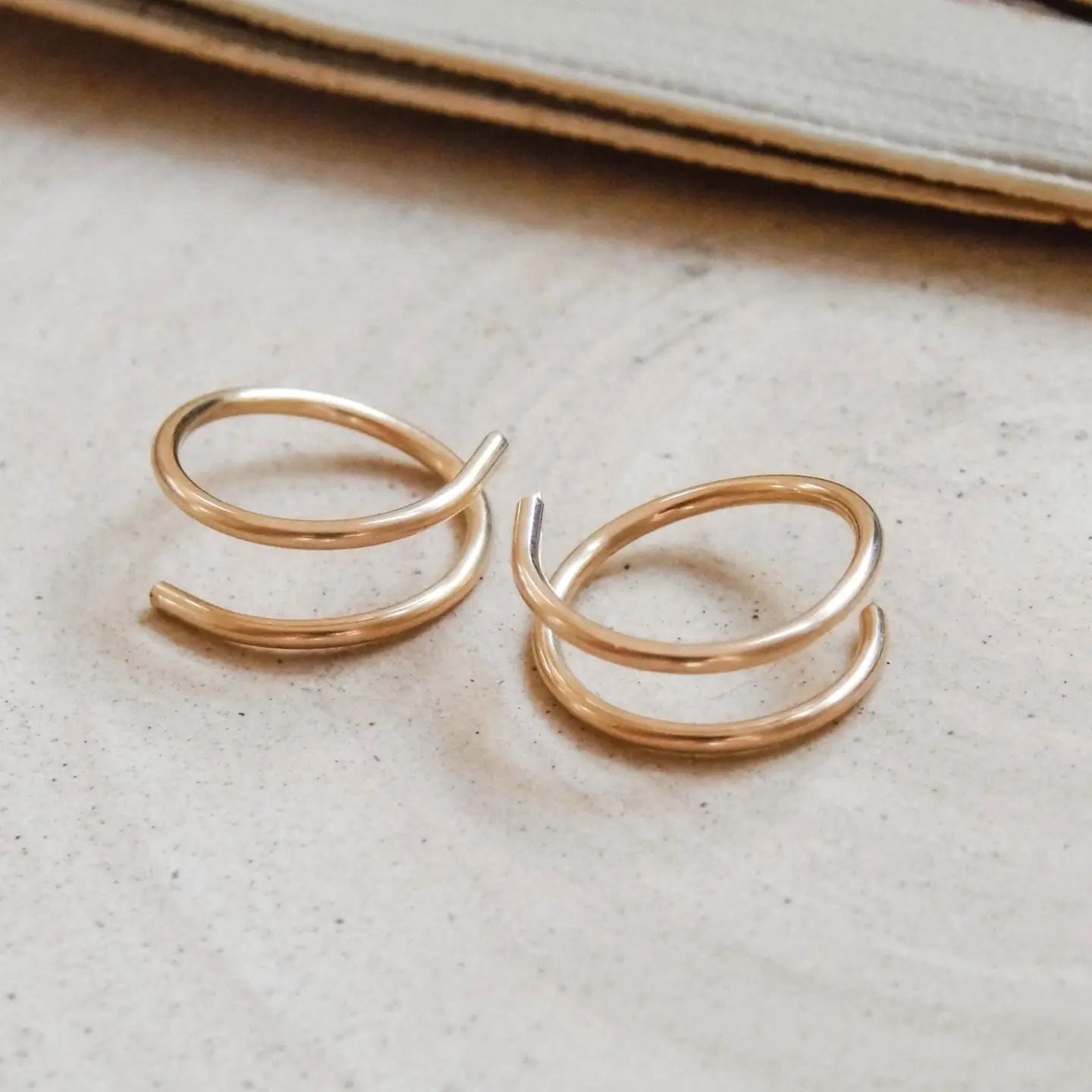 Twist-In Double Huggie Hoop Earrings, 14k Gold Fill & Silver