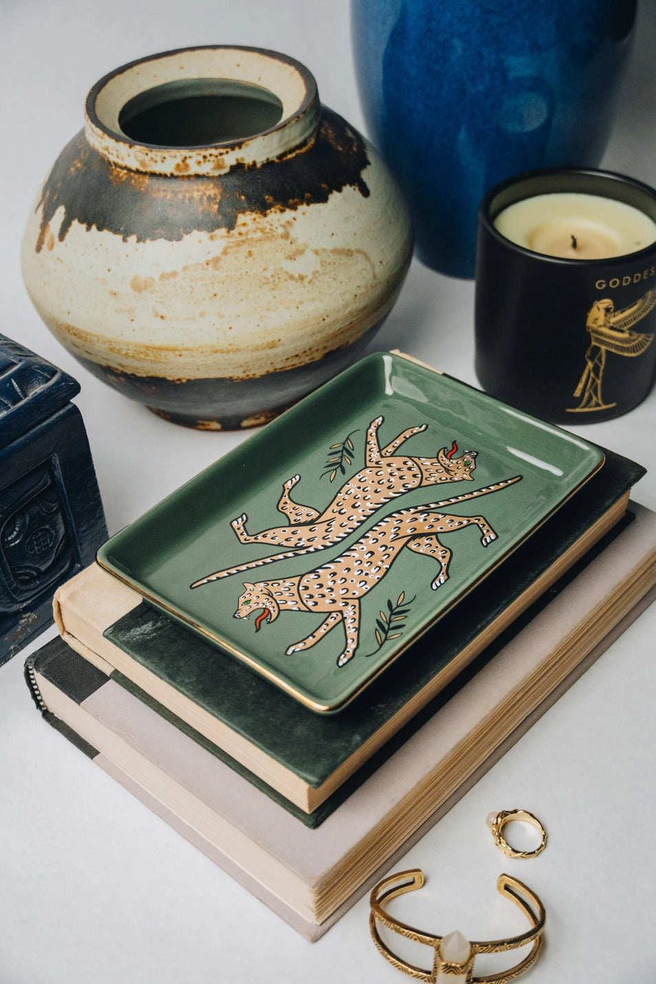 Duo Leopard Ceramic Tray