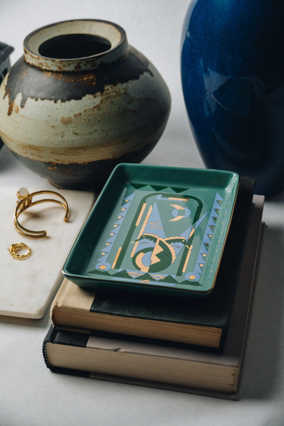 Deco Seahorse Ceramic Tray