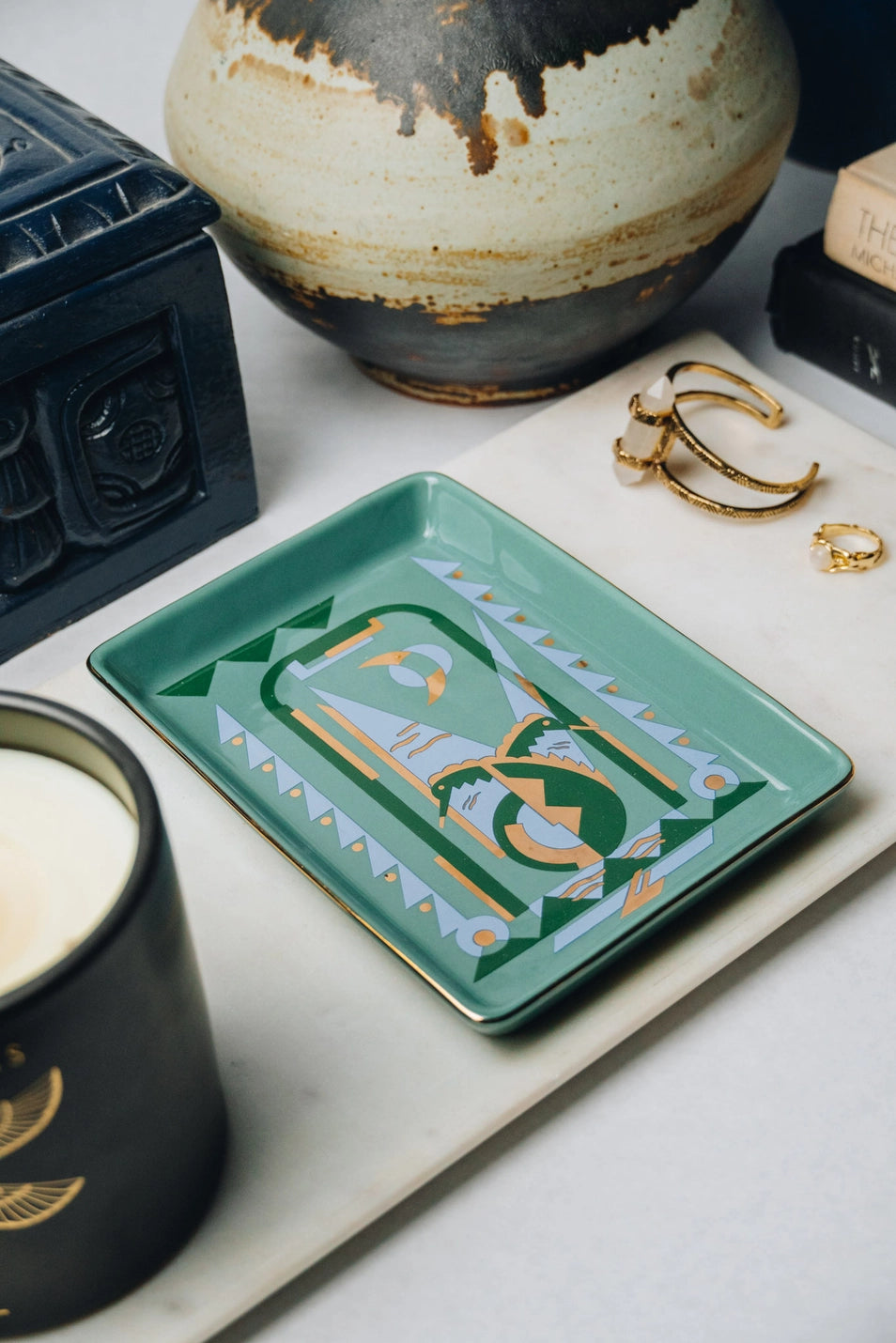 Deco Seahorse Ceramic Tray