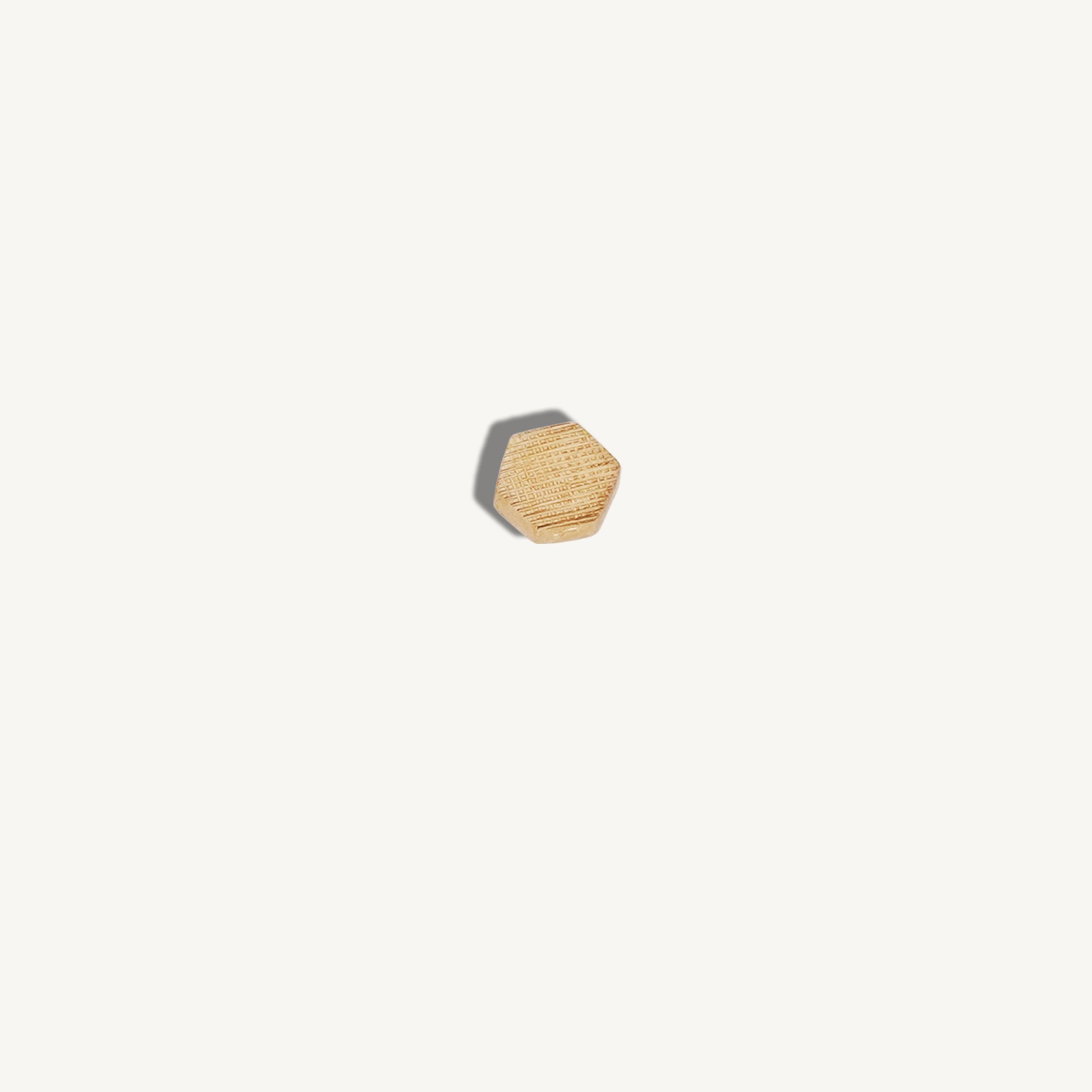 14k gold hexagon earring