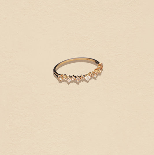 14k Yellow Gold and Topaz Stacking Ring