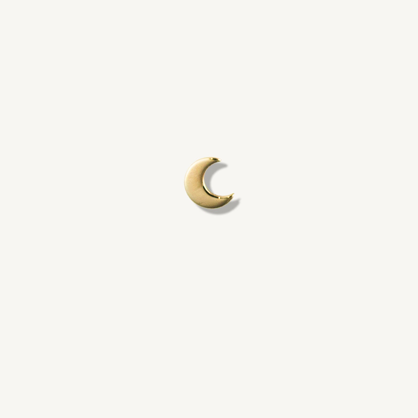 14K Yellow Gold Moon Earring