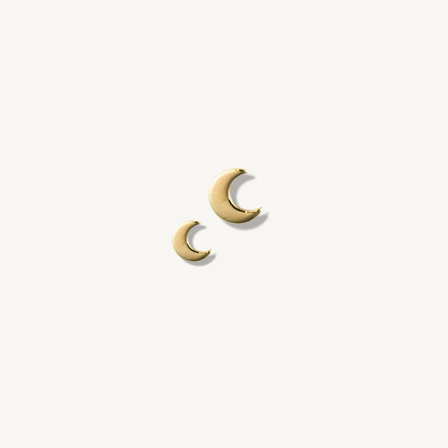 14K Yellow Gold  Moon Earrings