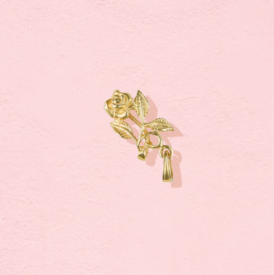 10k Yellow Gold Rose Charm