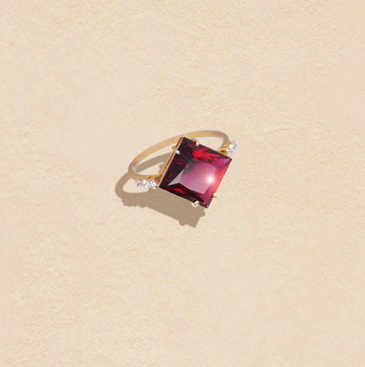 Gold and Garnet Statement Ring