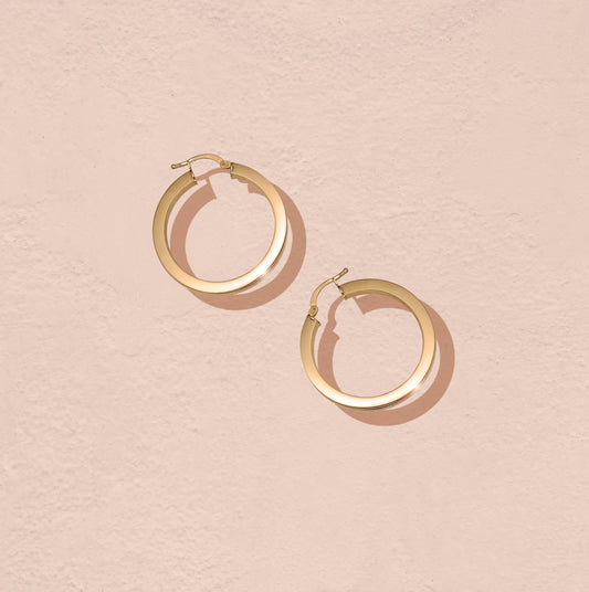 14k Yellow Gold Hoop Earrings