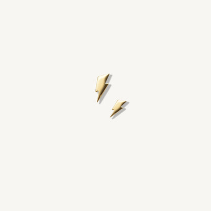 14K Yellow Gold lightning bolt Earring