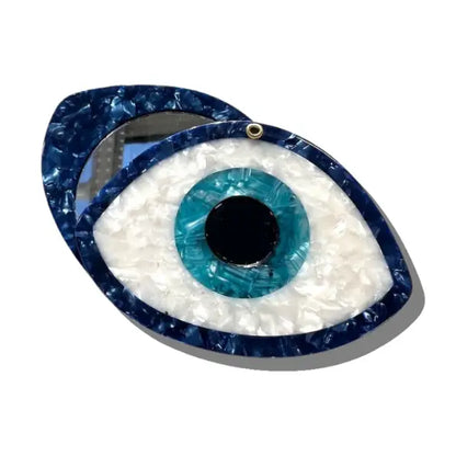 Hand-Painted Evil Eye Compact Mirror | Eco-Friendly
