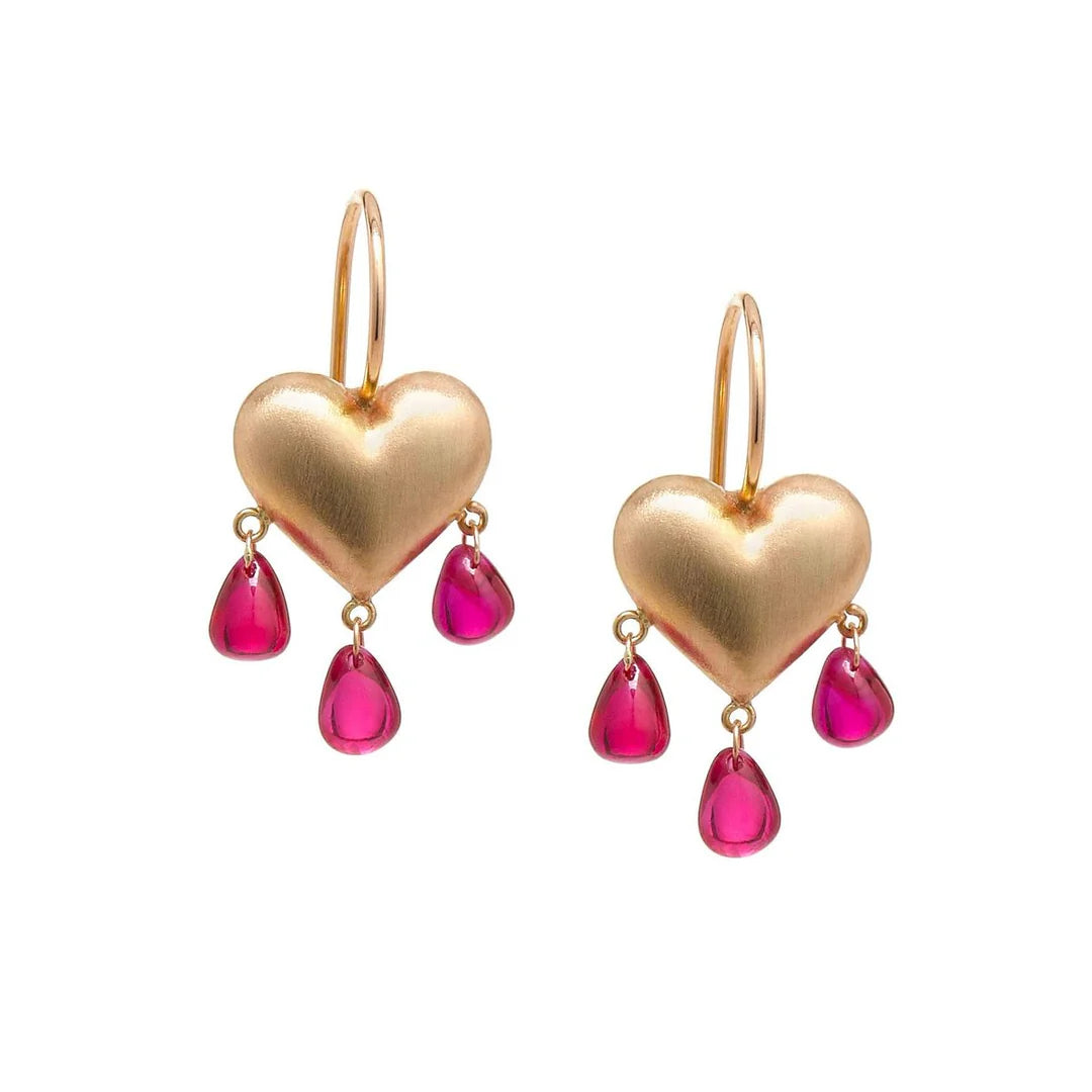 14k gold ruby earrings