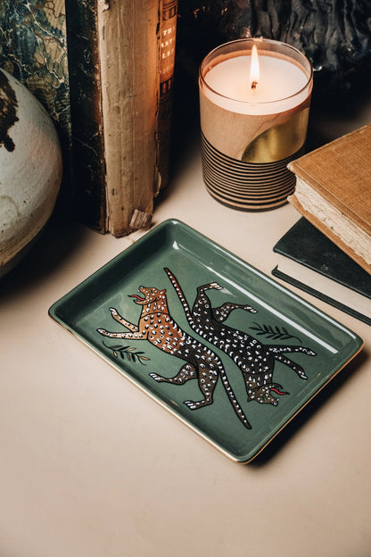 Duo Leopard Ceramic Tray