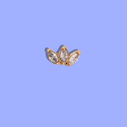 14K Yellow Gold  Diamond Marquis