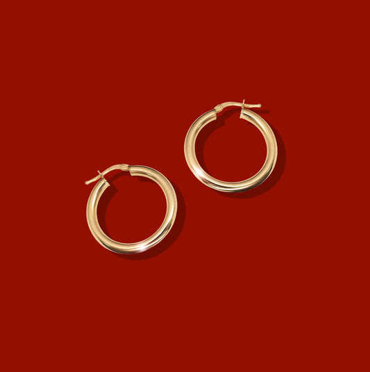 14k Yellow gold hoops