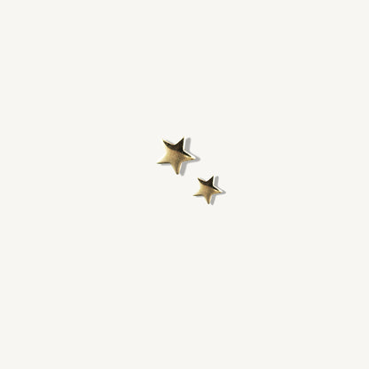 14K Yellow Gold Star Earrings