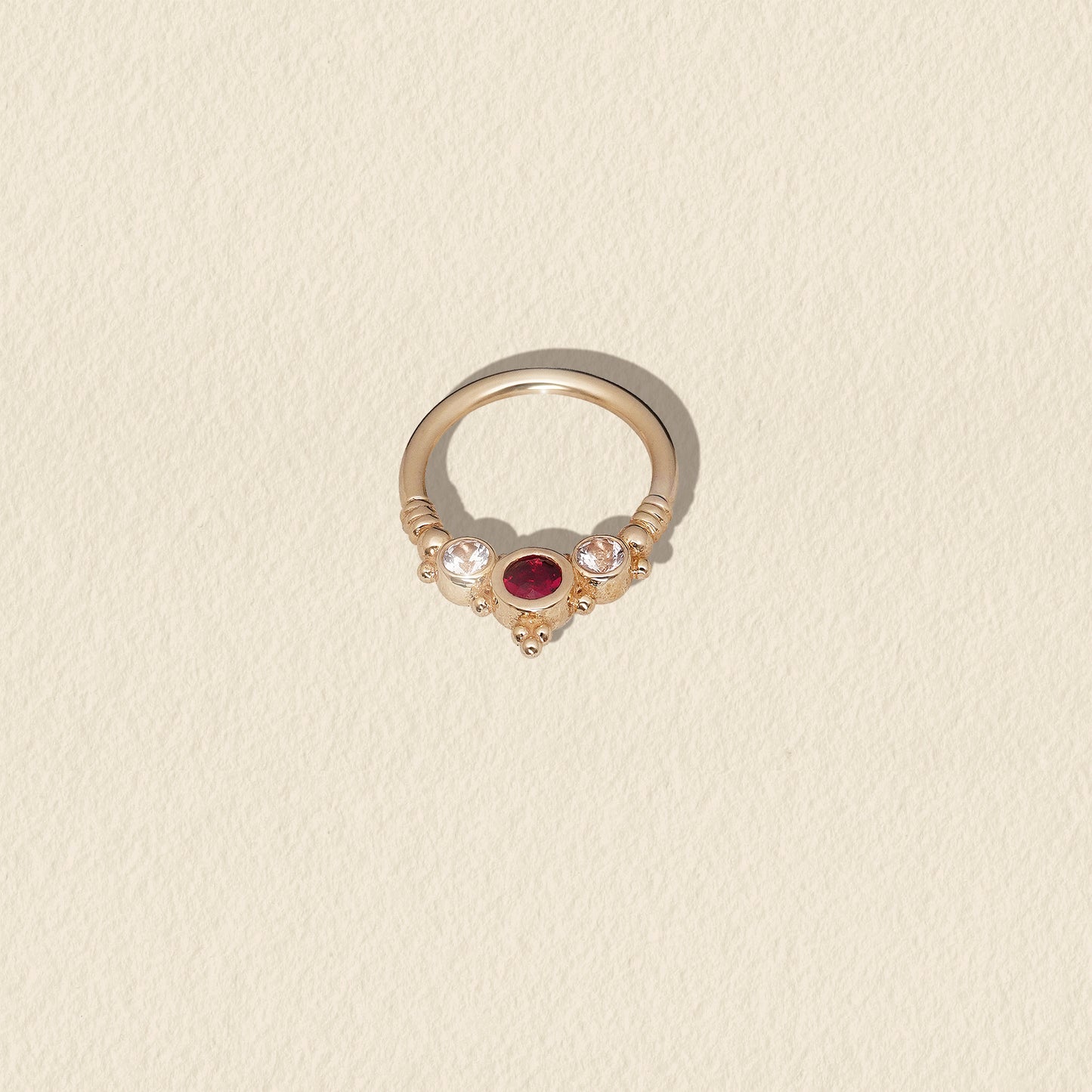 14k Yellow Gold and Ruby Seam Ring