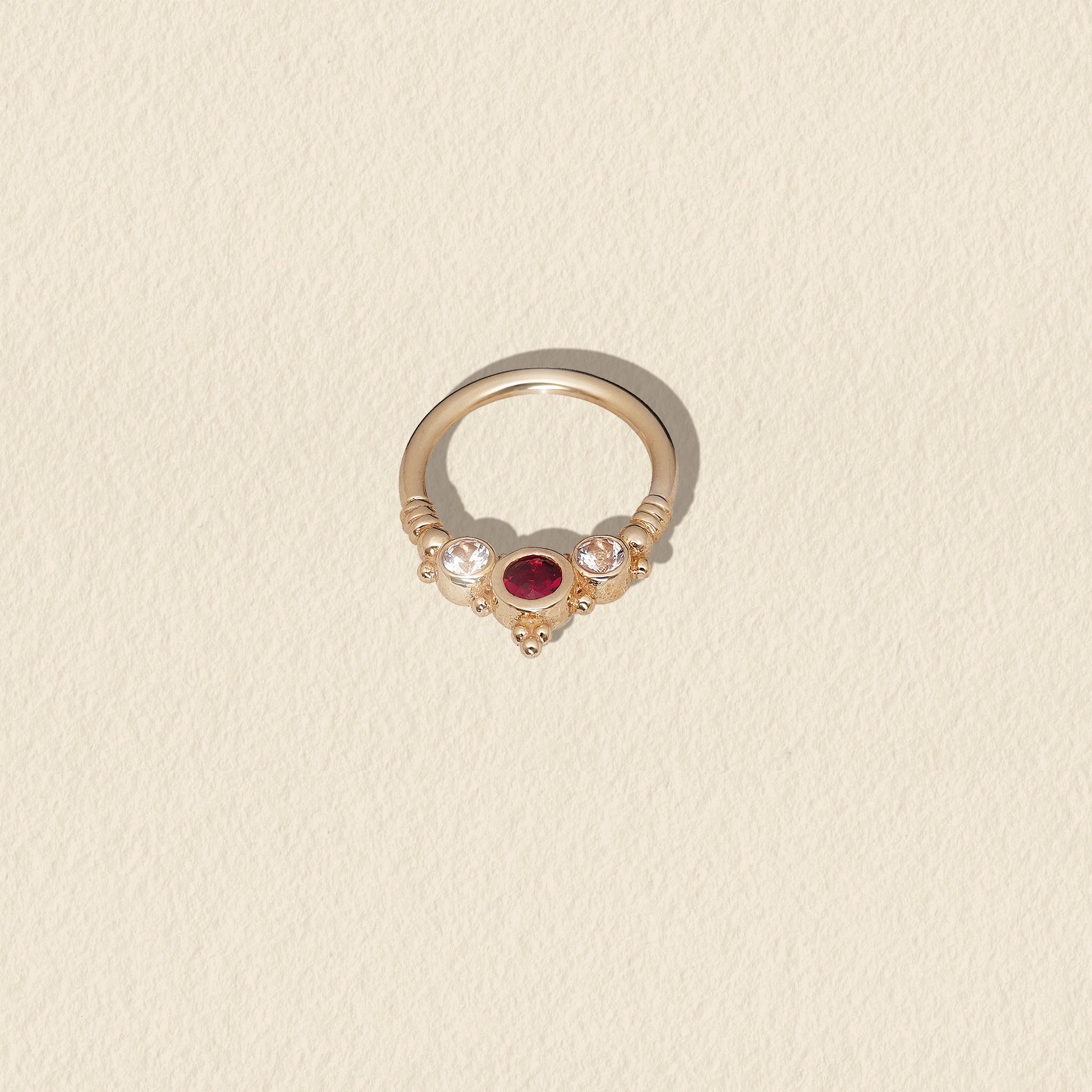 14k Yellow Gold and Ruby Seam Ring