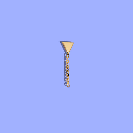 14k gold triangle earring